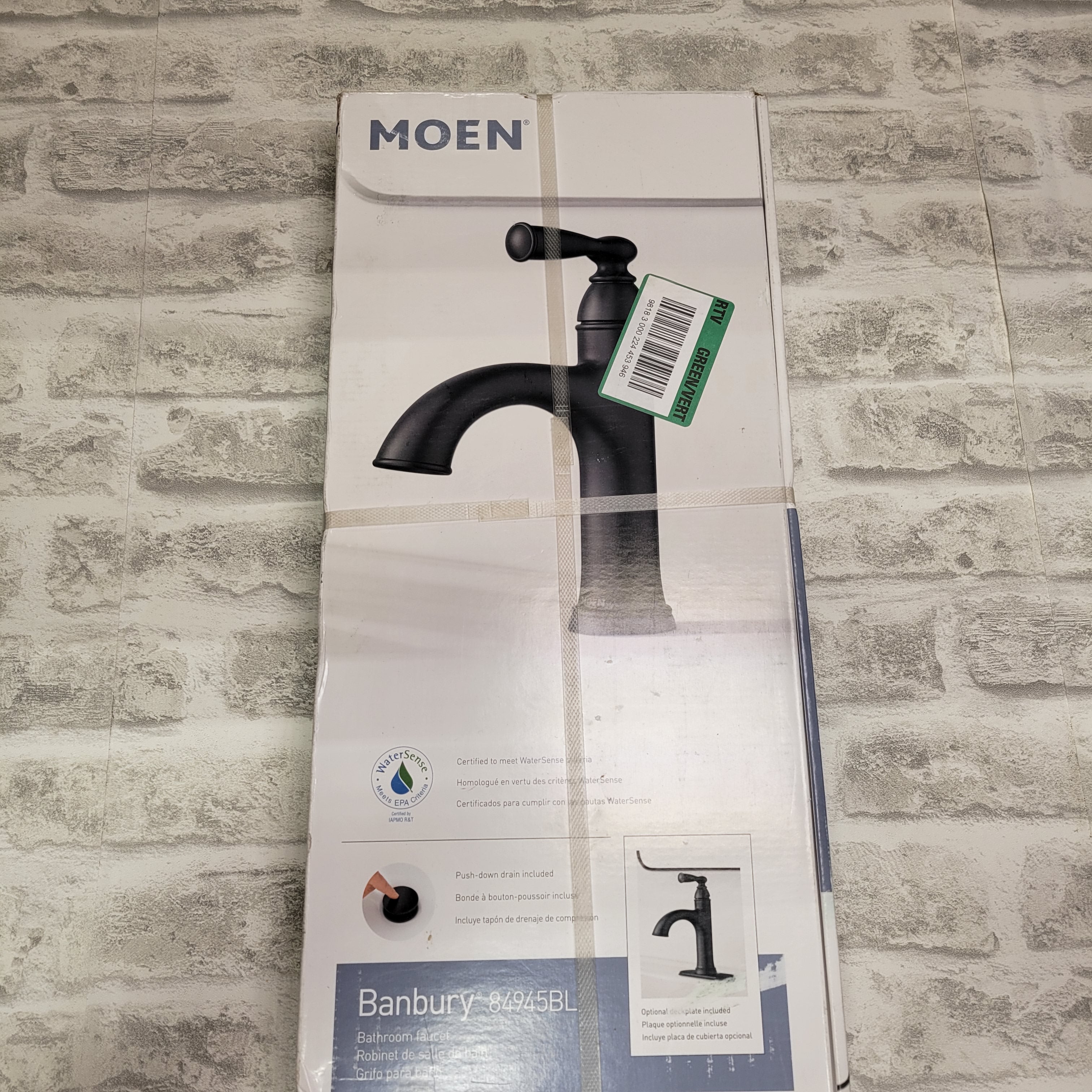 MOEN Banbury 4 in. Centerset Single Handle Bathroom Faucet in Matte Black (7643045134574)